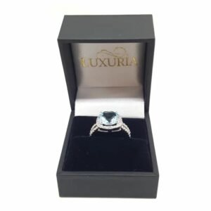 Cushion Cut Blue Topaz Rings